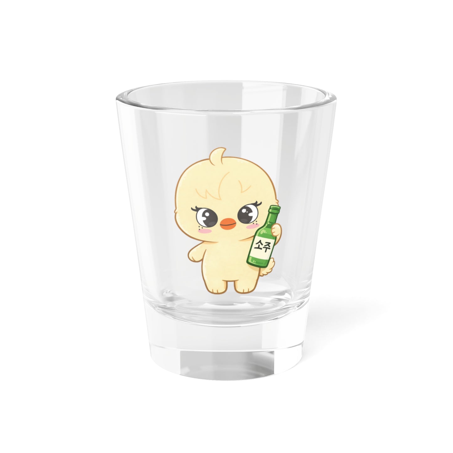 BbokAri Cute Kawaii Puppy Holding Soju Shot Glass — 1.5oz Cute Animal Korean Soju Glassware