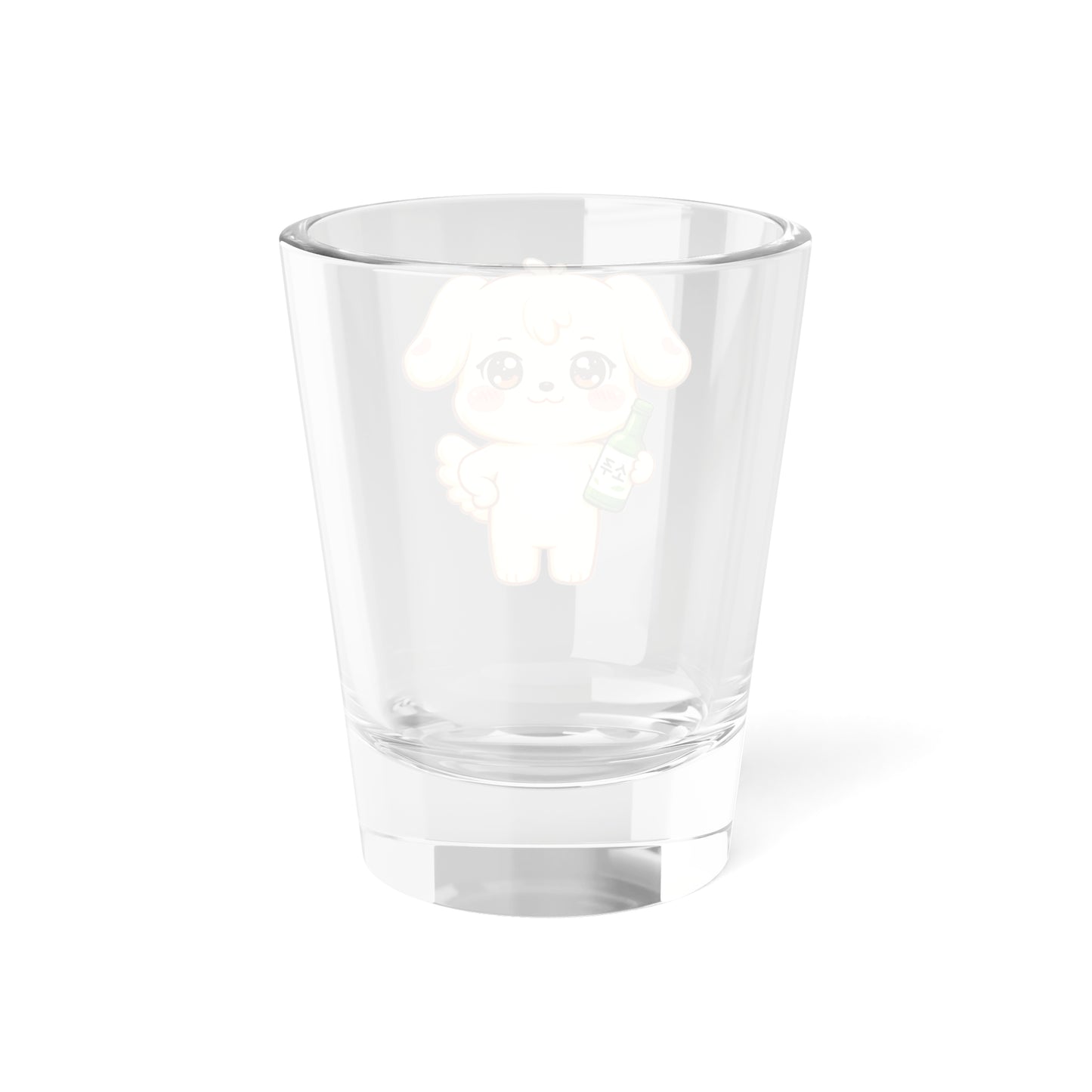 TYUdeongi  Cute Kawaii Puppy Holding Soju Shot Glass — 1.5oz Cute Animal Korean Soju Glassware