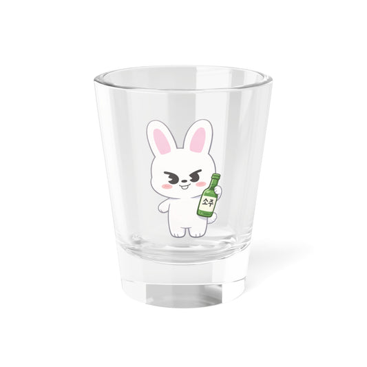 Leebit Cute Kawaii Puppy Holding Soju Shot Glass — 1.5oz Cute Animal Korean Soju Glassware