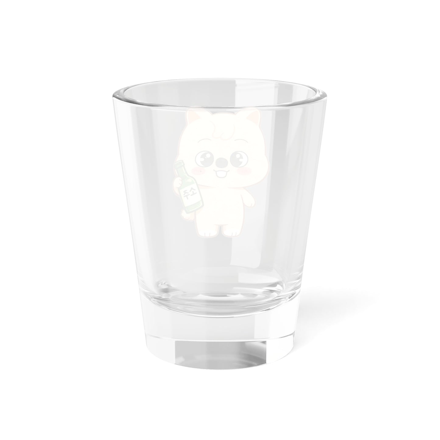 Han Quokka Cute Kawaii Puppy Holding Soju Shot Glass — 1.5oz Cute Animal Korean Soju Glassware