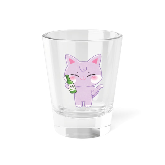 SANdeoki Cute Kawaii Puppy Holding Soju Shot Glass — 1.5oz Cute Animal Korean Soju Glassware