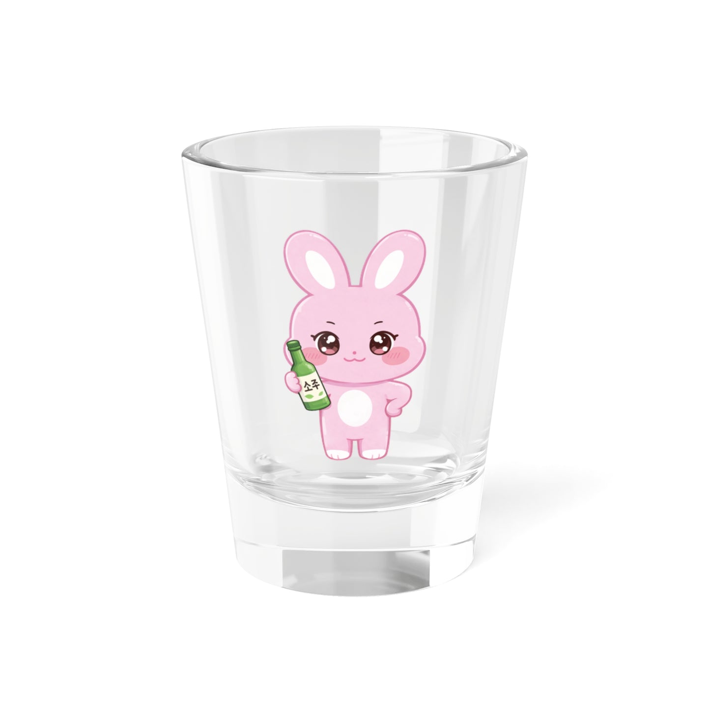 DDEONGbyeoli Cute Kawaii Puppy Holding Soju Shot Glass — 1.5oz Cute Animal Korean Soju Glassware