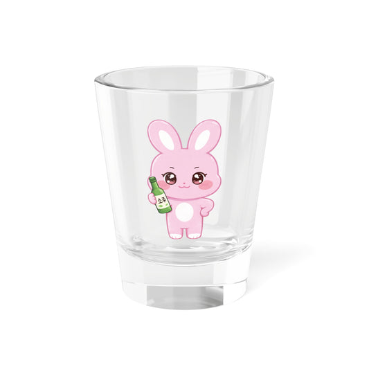 DDEONGbyeoli Cute Kawaii Puppy Holding Soju Shot Glass — 1.5oz Cute Animal Korean Soju Glassware