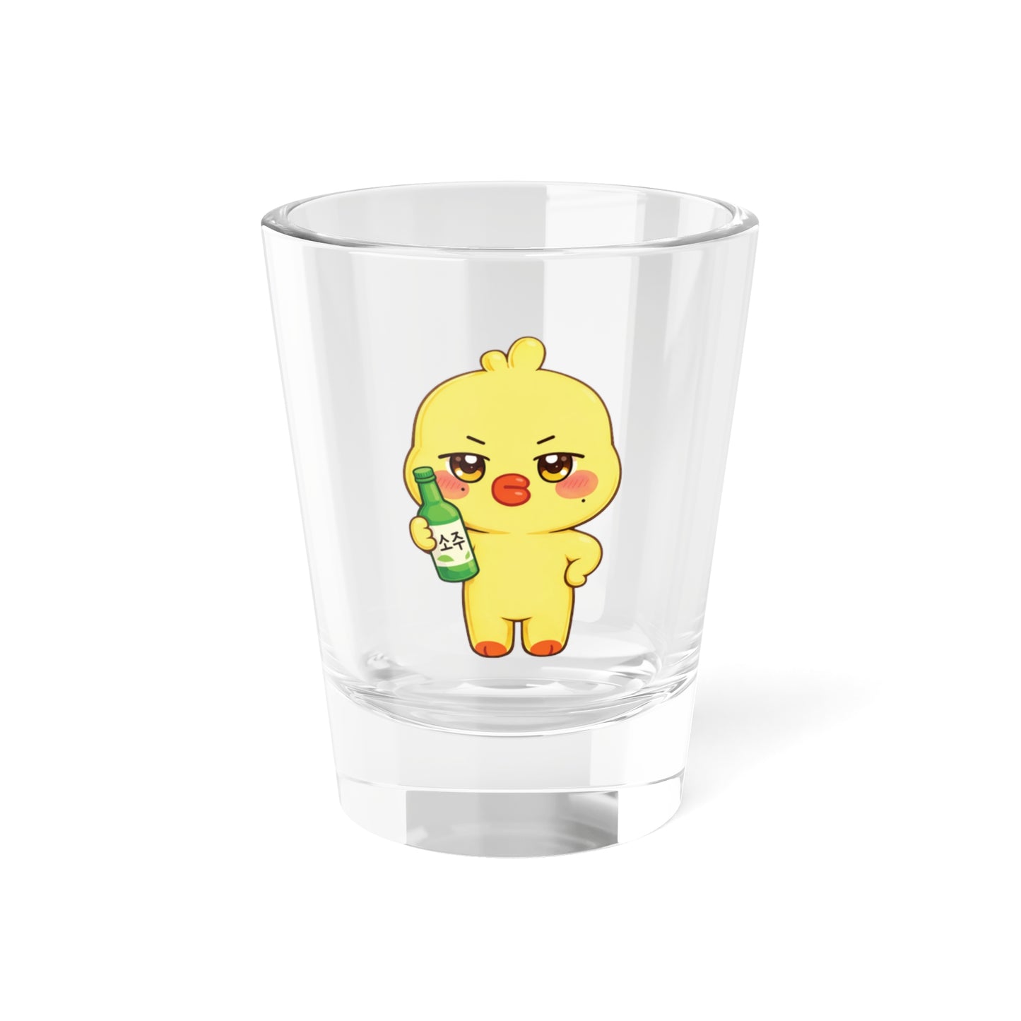 bbyongMING Cute Kawaii Puppy Holding Soju Shot Glass — 1.5oz Cute Animal Korean Soju Glassware