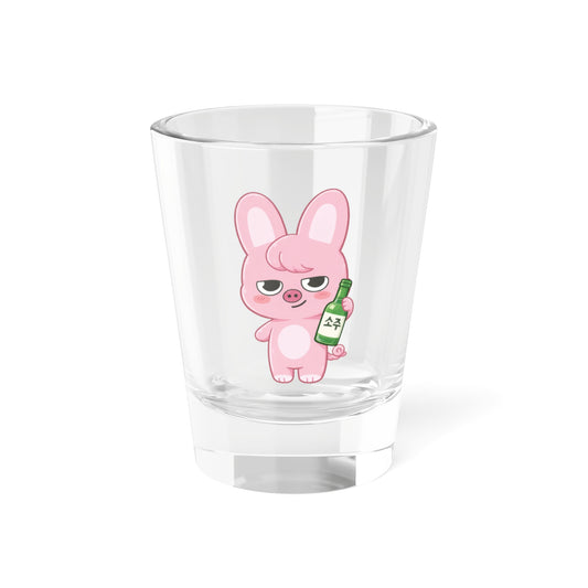 Dwaekki Cute Kawaii Puppy Holding Soju Shot Glass — 1.5oz Cute Animal Korean Soju Glassware