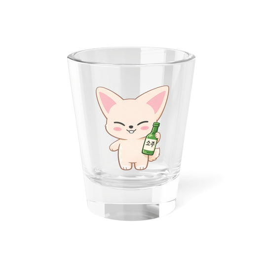 FoxI.Ny Cute Kawaii Puppy Holding Soju Shot Glass — 1.5oz Cute Animal Korean Soju Glassware