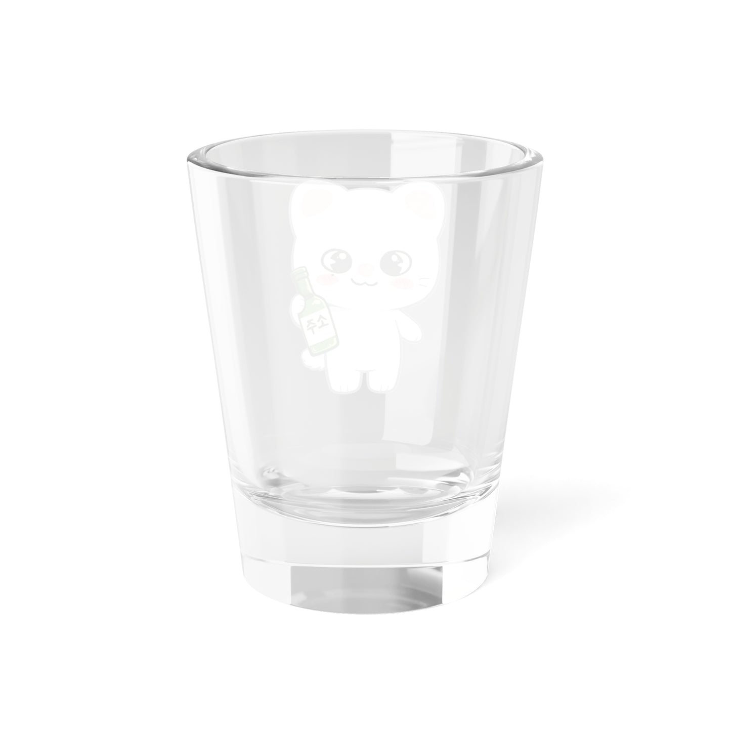 Jiniret Cute Kawaii Puppy Holding Soju Shot Glass — 1.5oz Cute Animal Korean Soju Glassware