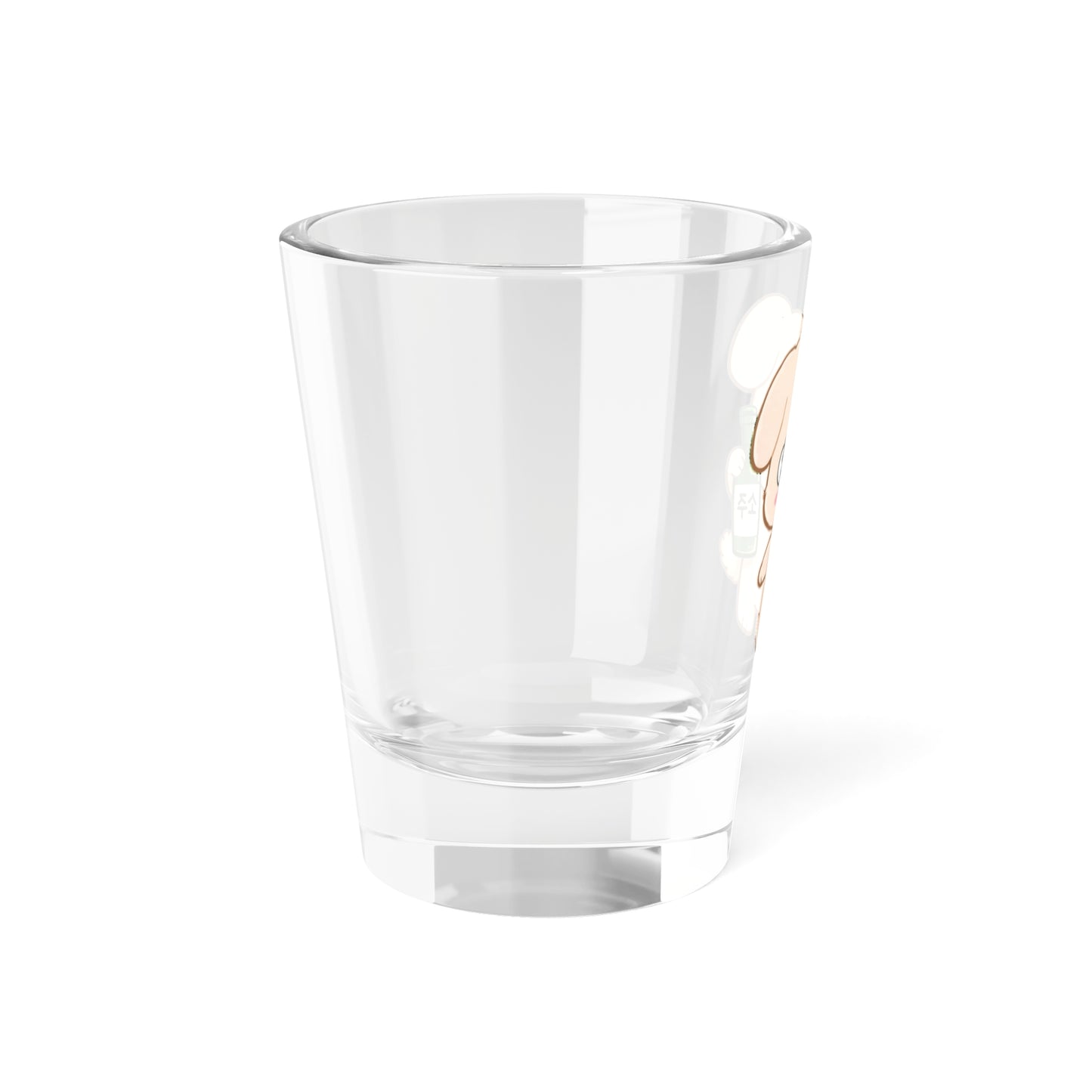 PuppyM Cute Kawaii Puppy Holding Soju Shot Glass — 1.5oz Cute Animal Korean Soju Glassware