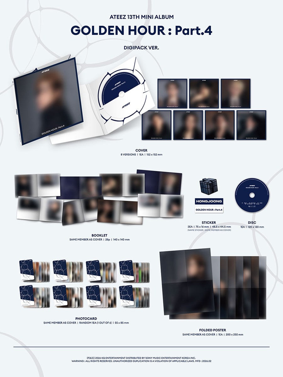 ATEEZ – 13th Mini Album [GOLDEN HOUR : Part.4] (DIGIPACK VER.) (RANDOM)