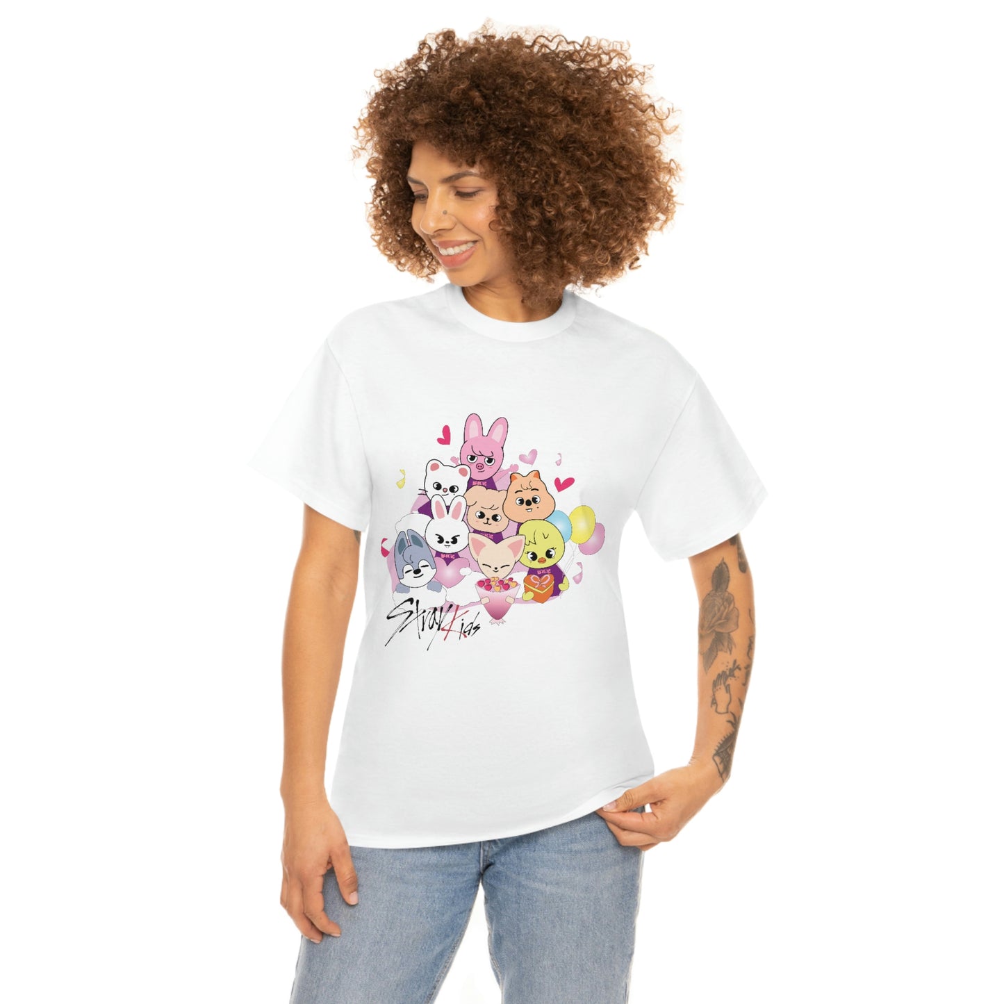 Stray Kids Skzoo Valentine's Kpop T-shirt Unisex Heavy Cotton Tee